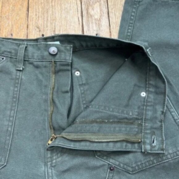 G. Label by Goop Canvas Jean Pants Utility Carpenter Army Green Women's Size 29 - Picture 7 of 8